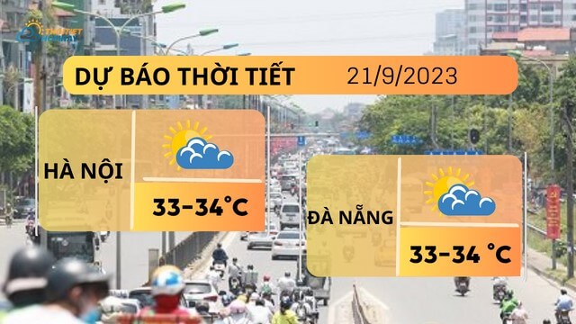 Dự báo thời tiết hôm nay 21/9: Hà Nội nắng nóng, chiều tối có mưa